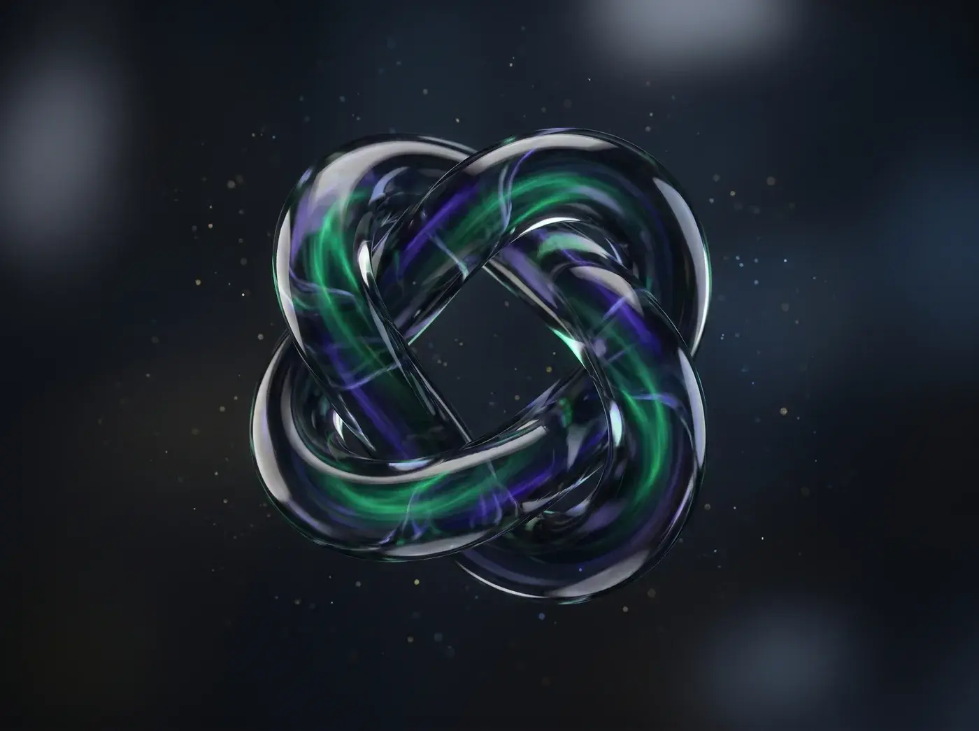 Abstract emerald glass sculpture